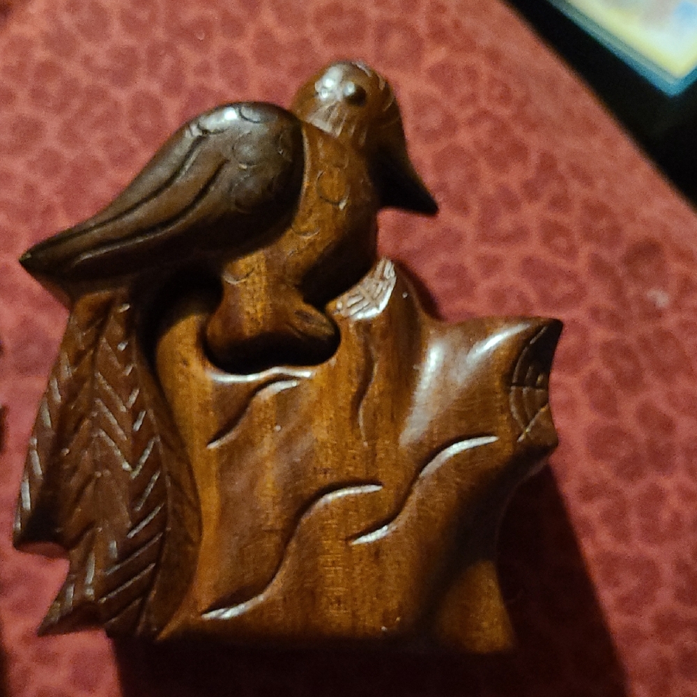 Handcrafted Wooden Bird Puzzle Box